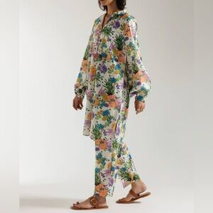 Ethnic Wear Floral Long Sleeve kurta shalwar- Multicolor